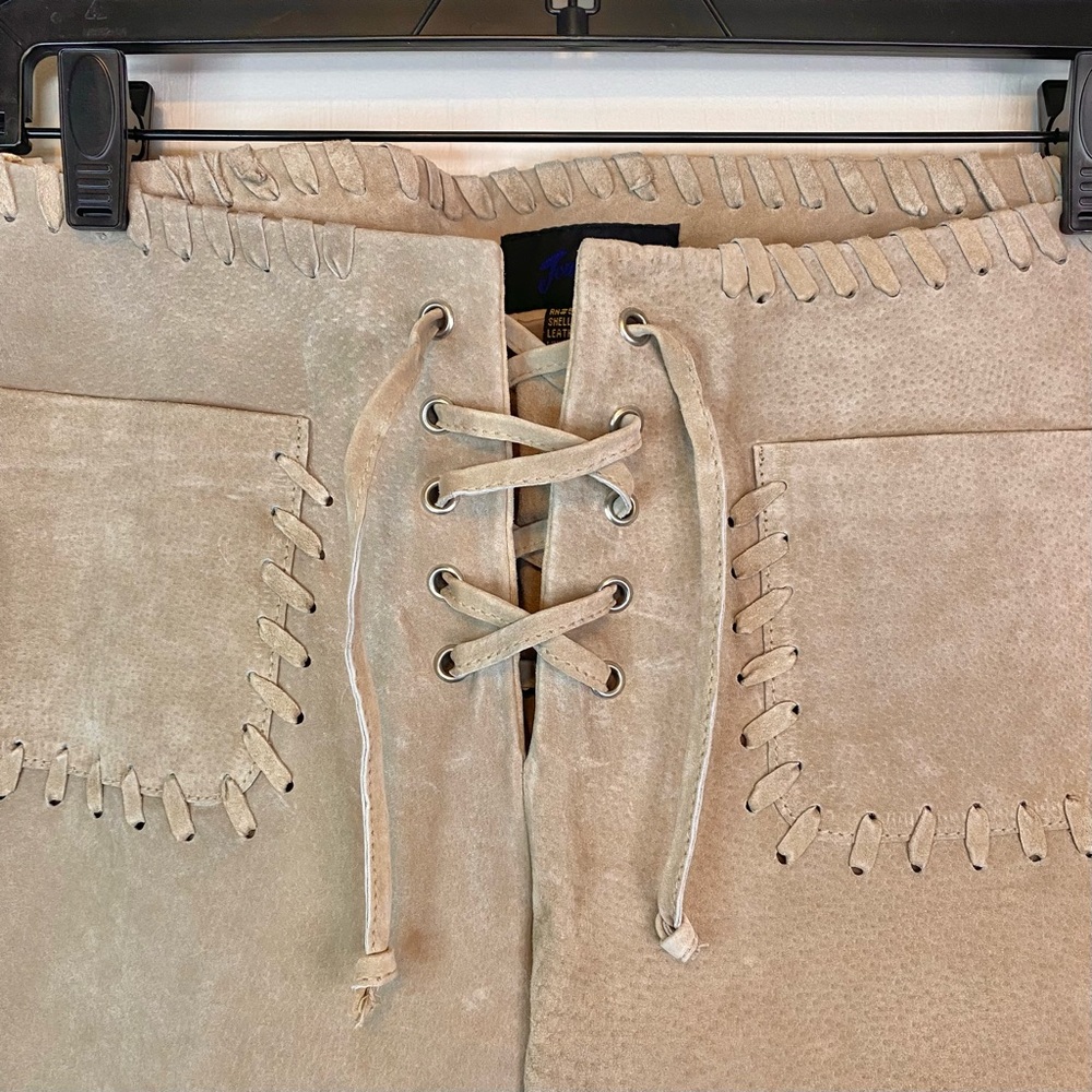 Y2K Low Rise Suede Pants - Picture 3 of 5